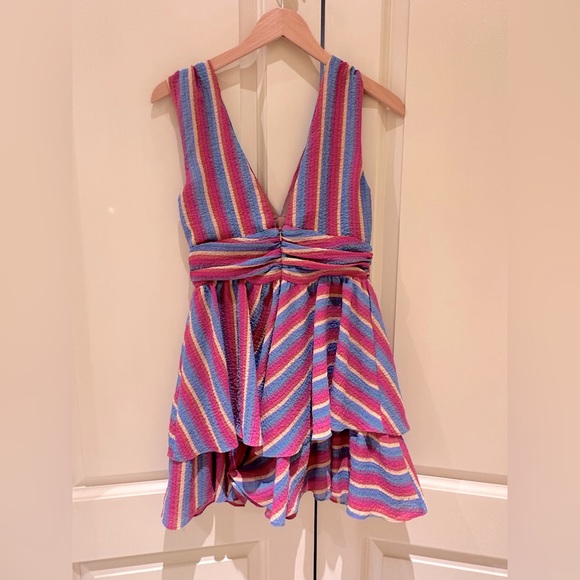 Blue Blush Multicolor Minidress, S - Picture 2 of 7